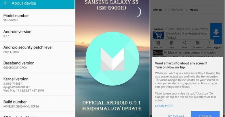 Samsung S5 G900H Marshmallow Update