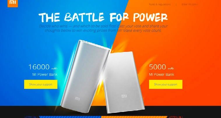 Xiaomi 16000mAh and 5000mAh Power Banks