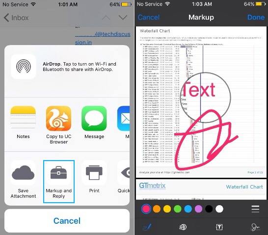 iOS 9 Markup and Reply